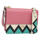 PRADA Shoulder Bag Leather Pink Gold Auth 124811-1