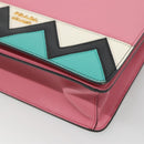PRADA Shoulder Bag Leather Pink Gold Auth 124811-9