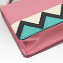 PRADA Shoulder Bag Leather Pink Gold Auth 124811-16