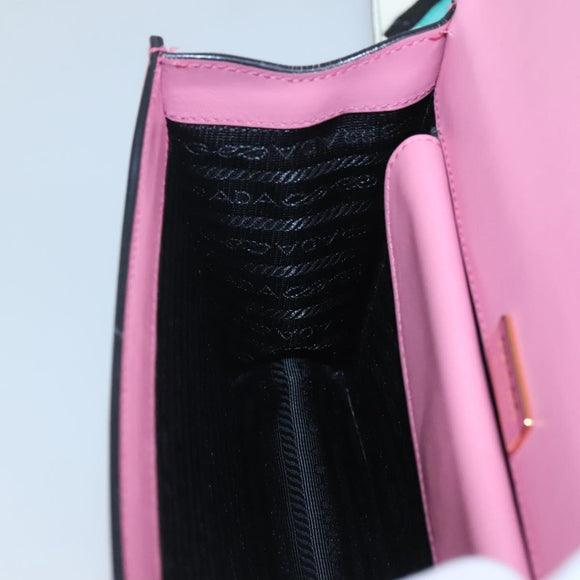 PRADA Shoulder Bag Leather Pink Gold Auth 124811