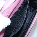 PRADA Shoulder Bag Leather Pink Gold Auth 124811-20