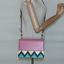 PRADA Shoulder Bag Leather Pink Gold Auth 124811-21