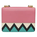 PRADA Shoulder Bag Leather Pink Gold Auth 124811-2