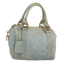 FENDI Zucca Canvas Hand Bag Light Blue Gold Auth 124832-1