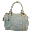 FENDI Zucca Canvas Hand Bag Light Blue Gold Auth 124832-2