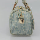 FENDI Zucca Canvas Hand Bag Light Blue Gold Auth 124832-4