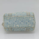 FENDI Zucca Canvas Hand Bag Light Blue Gold Auth 124832-9
