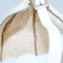 FENDI Zucchino Canvas Hand Bag Beige Silver Auth 124833-19