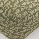 Christian Dior Trotter Canvas Tote Bag Khaki Silver Auth 124835-16