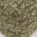 Christian Dior Trotter Canvas Tote Bag Khaki Silver Auth 124835-8