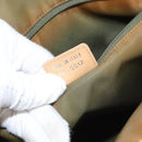 Christian Dior Trotter Canvas Tote Bag Khaki Silver Auth 124835-12