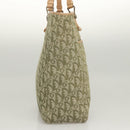 Christian Dior Trotter Canvas Tote Bag Khaki Silver Auth 124835-4