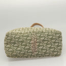 Christian Dior Trotter Canvas Tote Bag Khaki Silver Auth 124835-5