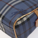 Burberrys Nova Check Shoulder Bag PVC Blue Gold Auth 124836-15