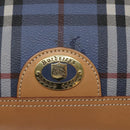 Burberrys Nova Check Shoulder Bag PVC Blue Gold Auth 124836-17