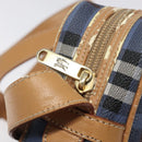 Burberrys Nova Check Shoulder Bag PVC Blue Gold Auth 124836-10