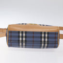 Burberrys Nova Check Shoulder Bag PVC Blue Gold Auth 124836-5