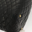 BALLY Shoulder Bag Leather Black Gold Auth 124841-16