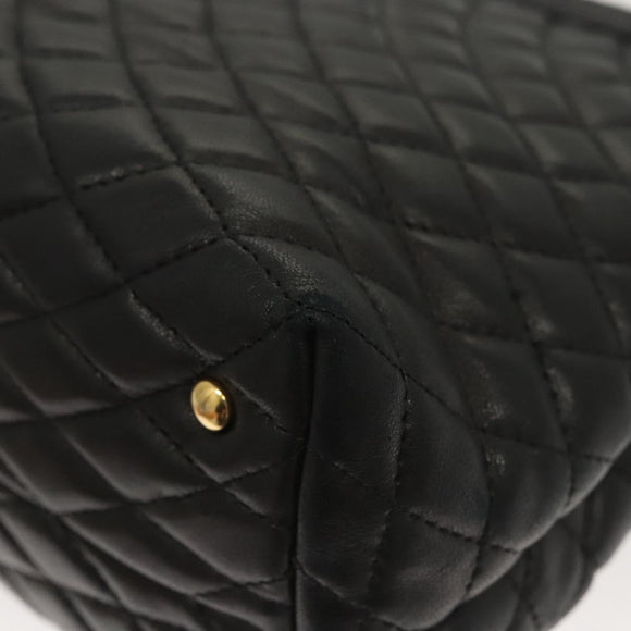 BALLY Shoulder Bag Leather Black Gold Auth 124841