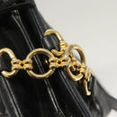 BALLY Shoulder Bag Leather Black Gold Auth 124841-19