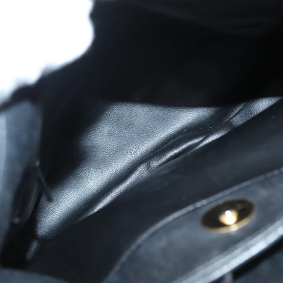 BALLY Shoulder Bag Leather Black Gold Auth 124841