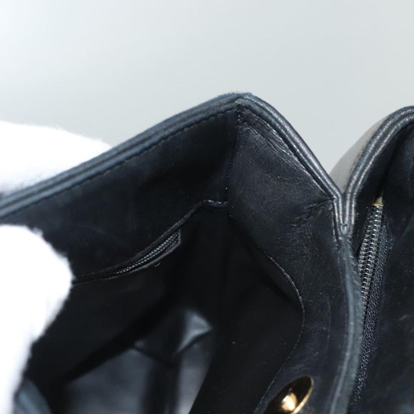 BALLY Shoulder Bag Leather Black Gold Auth 124841