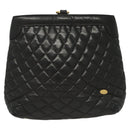 BALLY Shoulder Bag Leather Black Gold Auth 124841-13