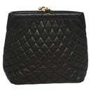 BALLY Shoulder Bag Leather Black Gold Auth 124841-2