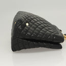 BALLY Shoulder Bag Leather Black Gold Auth 124841-3