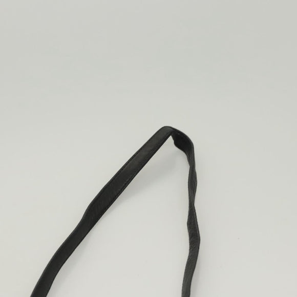 BALLY Shoulder Bag Leather Black Gold Auth 124841