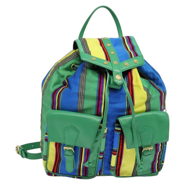 Gianni Versace Backpack Nylon Green Auth 124844