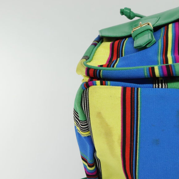 Gianni Versace Backpack Nylon Green Auth 124844