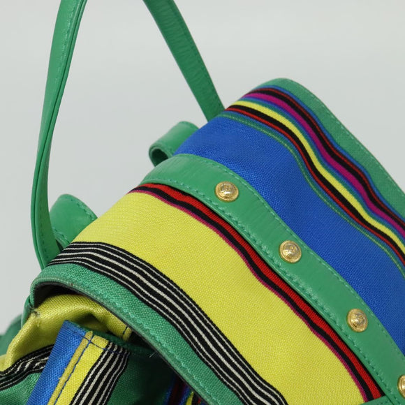 Gianni Versace Backpack Nylon Green Auth 124844