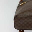 CELINE Macadam Canvas Backpack PVC Leather Brown Gold Auth 124859-9