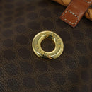 CELINE Macadam Canvas Backpack PVC Leather Brown Gold Auth 124859-17