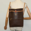 CELINE Macadam Canvas Backpack PVC Leather Brown Gold Auth 124859-21