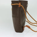 CELINE Macadam Canvas Backpack PVC Leather Brown Gold Auth 124859-3