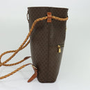 CELINE Macadam Canvas Backpack PVC Leather Brown Gold Auth 124859-4