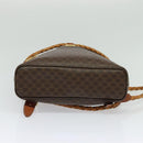 CELINE Macadam Canvas Backpack PVC Leather Brown Gold Auth 124859-5