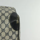 GUCCI GG Supreme Sherry Line Boston Bag PVC Navy Gold Red Auth 124861-14