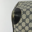 GUCCI GG Supreme Sherry Line Boston Bag PVC Navy Gold Red Auth 124861-15