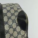 GUCCI GG Supreme Sherry Line Boston Bag PVC Navy Gold Red Auth 124861-16