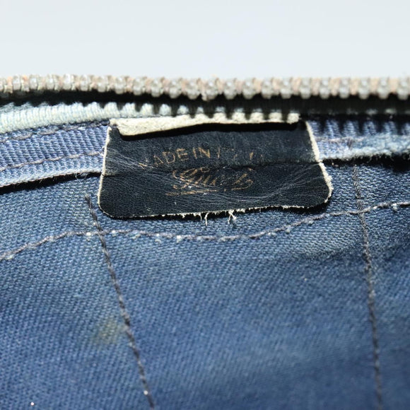 GUCCI GG Supreme Sherry Line Boston Bag PVC Navy Gold Red Auth 124861