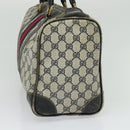 GUCCI GG Supreme Sherry Line Boston Bag PVC Navy Gold Red Auth 124861-4