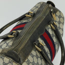 GUCCI GG Supreme Sherry Line Boston Bag PVC Navy Gold Red Auth 124861-6