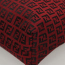 FENDI Zucchino Canvas Hand Bag Red Silver Auth 124864V-11