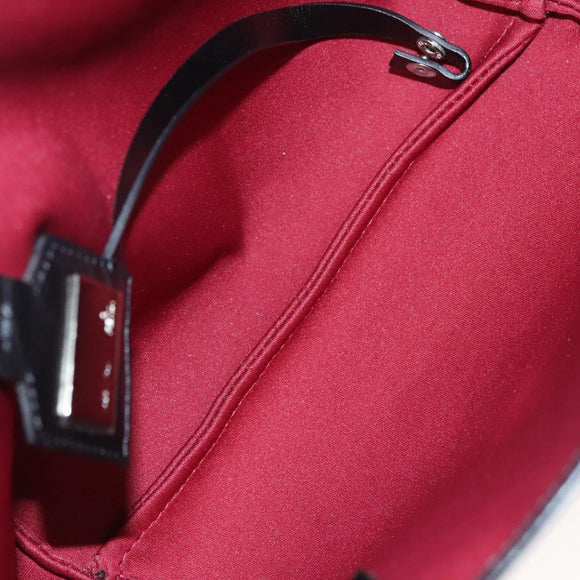 FENDI Zucchino Canvas Hand Bag Red Silver Auth 124864V