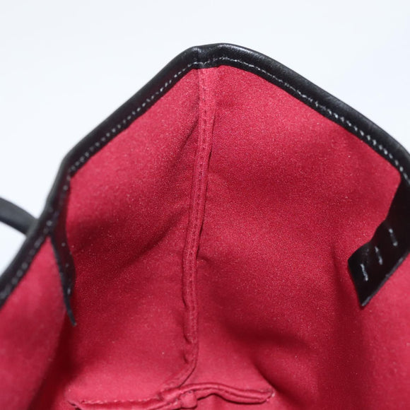 FENDI Zucchino Canvas Hand Bag Red Silver Auth 124864V