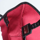 FENDI Zucchino Canvas Hand Bag Red Silver Auth 124864V-17