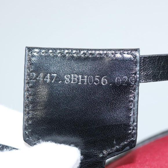 FENDI Zucchino Canvas Hand Bag Red Silver Auth 124864V